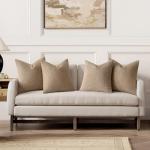 MIULEE Pack of 4 Decorative Textured Boucle Throw Pillow Covers 20x20 Inch Camel Accent Solid Pillow Cases Soft Couch Cushion Covers for Modern Farmhouse Boho Chair Sofa Bed Livingroom Home Decor