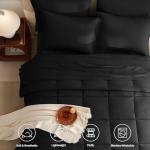 CozyLux California King Comforter Set Black - 7 Pieces California King Bed in a Bag Set, All Season Soft Bedding Sets with Comforter, Flat Sheet, Fitted Sheet, Pillowcases & Pillow Shams