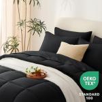 CozyLux California King Comforter Set Black - 7 Pieces California King Bed in a Bag Set, All Season Soft Bedding Sets with Comforter, Flat Sheet, Fitted Sheet, Pillowcases & Pillow Shams