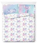 Jay Franco Kids Sheet Set with Fitted, Flat Sheets & Pillow Cover - Ultra-Soft Bedding with Pillowcase for Room Decor, White - Lilo & Stitch, 4 Piece Full
