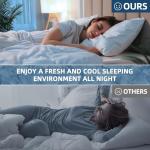 GROOSE Cooling Mattress Protector Queen, Waterproof Fitted Sheet Elasticized Mattress Pad Cover 8"-21" Deep Pocket Mattress Cover with Elastic Rubber Band（Q, 60"×80"）
