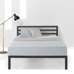 Mellow 14 inch Heavy Duty Metal Platform Bed W/Headboard/Wooden Slat Support/Mattress Foundation(No Box Spring Needed), Full, Black