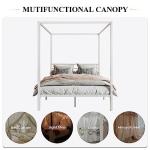 SHA CERLIN Canopy Bed Frame Full Size/Mattress Foundation with Metal Slats Support/No Box Spring Needed/Easy Assembly/White