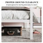 SHA CERLIN Canopy Bed Frame Full Size/Mattress Foundation with Metal Slats Support/No Box Spring Needed/Easy Assembly/White