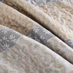 Boho Quilt Set King Size Beige Quilt Bedding Set Striped Lightweight Bedspread Coverlet Bedding Set 110"x90" (3 Pieces)