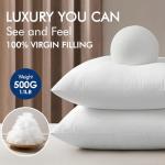 MIULEE 18x18 Pillow Inserts,Set of 4 100% Virgin Microfiber with Cotton Cover Throw Pillows for Couch Sofa and Bed