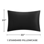 Juicy Couture Twin XL Size Satin Bed Sheet Set, Deep Pocket Silky Twin XL Sheet Set with 1 Fitted Sheet, 1 Flat Sheet, 1 Pillow Case, Wrinkle Resistant and Anti Pilling Bed Sheets - Black