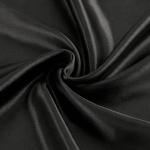 Juicy Couture Twin XL Size Satin Bed Sheet Set, Deep Pocket Silky Twin XL Sheet Set with 1 Fitted Sheet, 1 Flat Sheet, 1 Pillow Case, Wrinkle Resistant and Anti Pilling Bed Sheets - Black