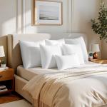 MIULEE 18x18 Pillow Inserts,Set of 4 100% Virgin Microfiber with Cotton Cover Throw Pillows for Couch Sofa and Bed