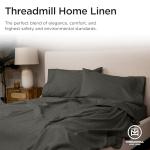 Threadmill Queen Bed Linen Set, 400 Thread Count Egyptian Cotton, Deep Pocket, Cooling Damask Jacquard, Dark Grey, 4 Piece Set