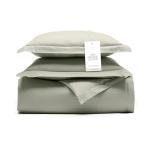 BOLL & BRANCH Signature Hemmed Duvet Set - King/Cal King, Sageleaf - Luxury 100% Organic Cotton - 1 Duvet Cover, 2 Shams - Buttery Soft, Hidden Closures