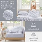Comfort Spaces 100% Cotton Sheets Queen, Breathable, Naturally Cool Cotton Sheets, Soft Cotton Bed Sheets with 14" Elastic Pocket Fits up to 16" Mattress, All Seasons Sheet Set, Adelia Gray 4 Piece