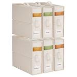 6Pack Linen Sheet Organizers for Linen Closet - King/Queen Size Bedding Storage Boxes with Clear Window | Foldable, Dustproof Sheet Storage Organizer for Blankets & Sheet Sets,Off-white