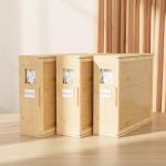 Under Bed Storage Organizer, Bamboo Storage Bins for Bed Sheets, Duvet Covers, and Pillows, Linen Closet Organizer with Window and Label, Space-Saving Bedding Storage Solution