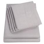 King Size Bed Sheets - 6 Piece 1500 Supreme Collection Fine Brushed Microfiber Deep Pocket King Sheet Set Bedding - 2 Extra Pillow Cases, Great Value, King, Classic Stripe Gray