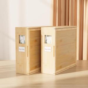 Under Bed Storage Organizer, Bamboo Storage Bins for Bed Sheets, Duvet Covers, and Pillows, Linen Closet Organizer with Window and Label, Space-Saving Bedding Storage Solution