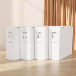 Under Bed Storage Organizer, Bamboo Storage Bins for Bed Sheets, Duvet Covers, and Pillows, Linen Closet Organizer with Window and Label, Space-Saving Bedding Storage Solution