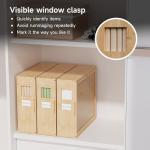Under Bed Storage Organizer, Bamboo Storage Bins for Bed Sheets, Duvet Covers, and Pillows, Linen Closet Organizer with Window and Label, Space-Saving Bedding Storage Solution