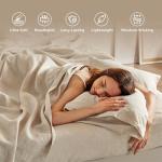Bedsure Linen Sheets - Queen Size Bed, Blend from Linen Cotton Bedsheets, Breathable Cotton Bedsheets, Gifts for All Seasons, 4 Pieces, Linen