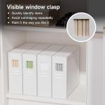 Under Bed Storage Organizer, Bamboo Storage Bins for Bed Sheets, Duvet Covers, and Pillows, Linen Closet Organizer with Window and Label, Space-Saving Bedding Storage Solution