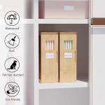 Under Bed Storage Organizer, Bamboo Storage Bins for Bed Sheets, Duvet Covers, and Pillows, Linen Closet Organizer with Window and Label, Space-Saving Bedding Storage Solution