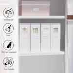 Under Bed Storage Organizer, Bamboo Storage Bins for Bed Sheets, Duvet Covers, and Pillows, Linen Closet Organizer with Window and Label, Space-Saving Bedding Storage Solution