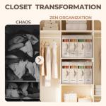 6Pack Linen Sheet Organizers for Linen Closet - King/Queen Size Bedding Storage Boxes with Clear Window | Foldable, Dustproof Sheet Storage Organizer for Blankets & Sheet Sets,Off-white