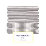 King Size Bed Sheets - 6 Piece 1500 Supreme Collection Fine Brushed Microfiber Deep Pocket King Sheet Set Bedding - 2 Extra Pillow Cases, Great Value, King, Classic Stripe Gray
