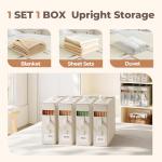 6Pack Linen Sheet Organizers for Linen Closet - King/Queen Size Bedding Storage Boxes with Clear Window | Foldable, Dustproof Sheet Storage Organizer for Blankets & Sheet Sets,Off-white