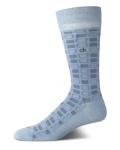 Calvin Klein Mens Dress Socks - 1 Pair Egyptian Cotton Blend with Comfort Stay-Up Cuff - Soft, Breathable & Smooth Crew Socks for Men for Formal & Everyday Wear, Light Blue Pattern, Size 7-12