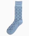 Calvin Klein Mens Dress Socks - 1 Pair Egyptian Cotton Blend with Comfort Stay-Up Cuff - Soft, Breathable & Smooth Crew Socks for Men for Formal & Everyday Wear, Light Blue Pattern, Size 7-12
