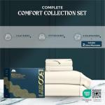 Mayfair Linen 100% Egyptian Cotton King Size Sheets Set - Luxury 1500 Thread Count Egyptian Cotton Sheets King Size (4 PC, Ivory), 17" Deep Pocket, Silky Soft, Cooling Sateen Bedding