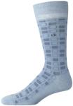 Calvin Klein Mens Dress Socks - 1 Pair Egyptian Cotton Blend with Comfort Stay-Up Cuff - Soft, Breathable & Smooth Crew Socks for Men for Formal & Everyday Wear, Light Blue Pattern, Size 7-12