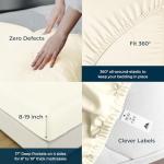 Mayfair Linen 100% Egyptian Cotton King Size Sheets Set - Luxury 1500 Thread Count Egyptian Cotton Sheets King Size (4 PC, Ivory), 17" Deep Pocket, Silky Soft, Cooling Sateen Bedding