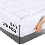 Utopia Bedding Queen Mattress Pad, Quilted Fitted Premium Mattress Protector, Deep Pocket Cover Stretches up to 16 Inches, Fluffy Pillow Topper (60x80 Inches, White)