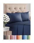 Queen Size 4 Piece Sheet Set - Comfy Breathable & Cooling Bed Sheets Set - Hotel Luxury Bedding for Women, Men, Kids, Teens, Boys & Girls - Deep Pockets, Soft and Wrinkle Free - Oeko-Tex - Navy Blue