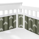 Sweet Jojo Designs Dark Green Boho Arrow Boy Girl Unisex/Gender Neutral Baby Crib Bedding Set Infant Nursery Room BreathableBaby Breathable Mesh Crib Liner Blanket Fitted Sheet Skirt 6pc Bohemian Chic