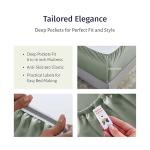 California Design Den Deep Pocket Queen Sheet Set - Certified 100% Egyptian Cotton, Lightweight & Crisp Percale Bed Sheets Queen Size Egyptian Cotton Set, Durable Luxury Bedding (Sage Mist- Gray Tone)