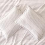 Amazon Basics Waffle Weave Microfiber 3-Piece Duvet Cover Set, Includes 1 Duvet Cover and 2 Pillow Shams, Queen, Dark Grey Striped
