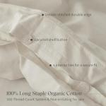 Double Stitch 100% Organic Cotton Duvet Cover - Soft 3 Piece Bedding Set Queen Size, 300 TC Luxury Hotel Sateen Weave, GOTS Certified Long Staple Cotton, Made in India, Coconut White