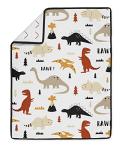 Sweet Jojo Designs Mod Dino Baby Boy Girl Nursery Crib Bedding Set - 4 Pieces - Orange Tan Rust Taupe Mustard Yellow Beige Brown Black Modern Dinosaur Boho Dinosaurs Arrow Chevron Herringbone Neutral