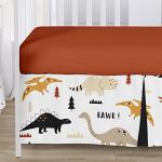 Sweet Jojo Designs Mod Dino Baby Boy Girl Nursery Crib Bedding Set - 4 Pieces - Orange Tan Rust Taupe Mustard Yellow Beige Brown Black Modern Dinosaur Boho Dinosaurs Arrow Chevron Herringbone Neutral