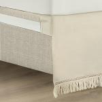 Lush Decor Boho Fringe 15-Inch Tailored Drop Easy Fit Bedskirt, King, Neutral