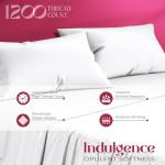 Mayfair Linen 100% Egyptian Cotton Sheets King Size Bed Set - 4 PC 1200 Luxury High Thread Count White Egyptian Cotton King Sheet Set, Silky Soft, Cooling, Sateen Weave, 17" Deep Pocket Bedsheet