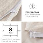 Bedsure Cotton Duvet Cover Queen Size - Waffle Boho Textured Duvet Cover Set, Soft and Breathable Rhombus Jacquard Bedding Set for All Seasons (Beige, Queen, 90"x90")