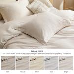 Bedsure Cotton Duvet Cover Queen Size - Waffle Boho Textured Duvet Cover Set, Soft and Breathable Rhombus Jacquard Bedding Set for All Seasons (Beige, Queen, 90"x90")