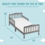 Dream On Me Classic Design Toddler Bed In Steel Grey, Greenguard Gold And JPMA Certified, Low To Floor Design, Two Side Safety rails, Non-Toxic Finishes, Wooden Nursery Furniture
