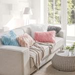 Phantoscope Pack of 2 Faux Fur Solid Throw Decorative Pillow Cover Cushion Covers Luxury Soft Decorative Pillowcase Fuzzy Pillow Covers for Bed/Couch,White 20 x 20 Inches