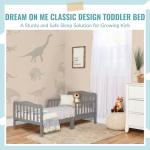 Dream On Me Classic Design Toddler Bed In Steel Grey, Greenguard Gold And JPMA Certified, Low To Floor Design, Two Side Safety rails, Non-Toxic Finishes, Wooden Nursery Furniture