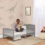 Dream On Me Classic Design Toddler Bed In Steel Grey, Greenguard Gold And JPMA Certified, Low To Floor Design, Two Side Safety rails, Non-Toxic Finishes, Wooden Nursery Furniture